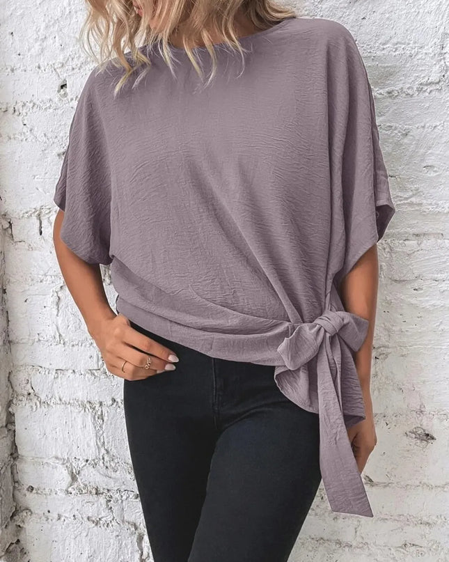 Knotted Half Sleeve Blouse