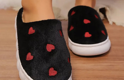 Heart Round Toe Flat Slippers