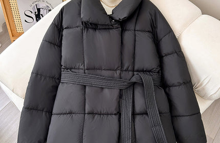 Thick Tie Waist Short Coat