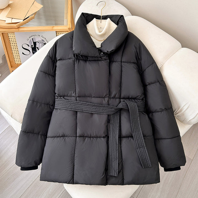 Thick Tie Waist Short Coat