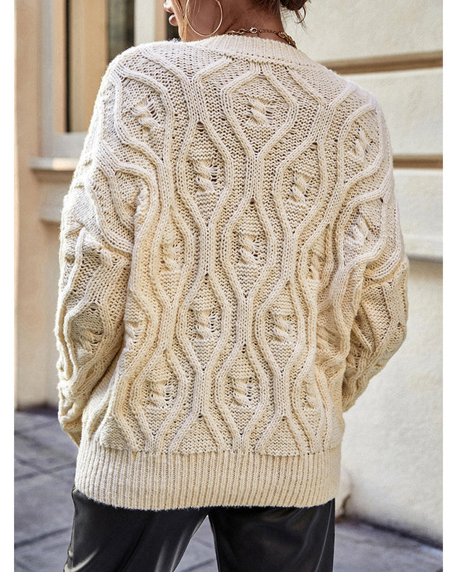 Sweater Autumn and Winter Women's Loose Solid Knitwear Fashion Commuter Women's Top - Hey Love Boutique