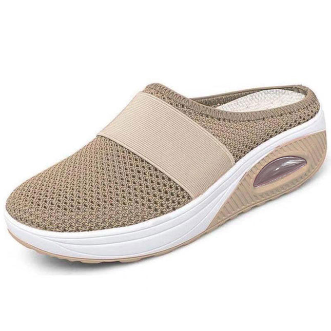 Open-Toe Chunky Heel Half Sneakers