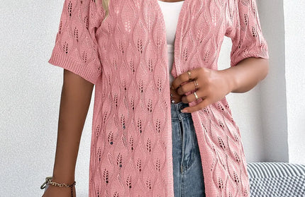 Open Front Short Sleeve Cardigan