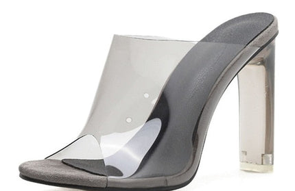 Crystal Square Transparent Clear High Heels - Hey Love Boutique