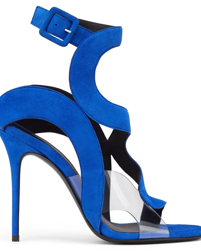 Open Toe Suede Buckle High Heels