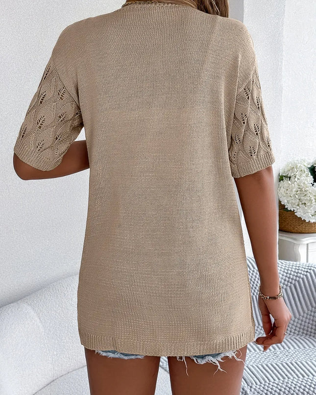 Open Front Short Sleeve Cardigan