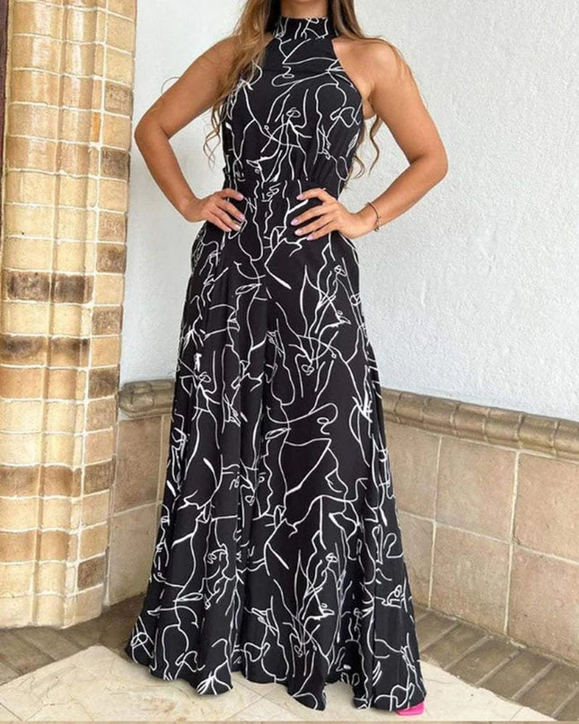 Sleeveless Halterneck Jumpsuit - Hey Love Boutique