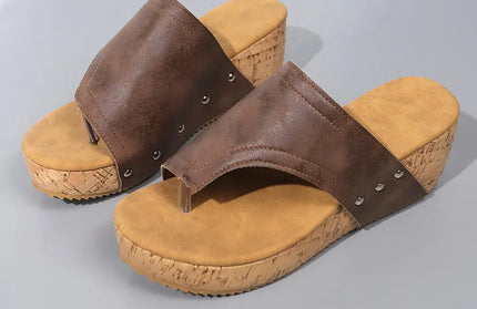 Leather Wedge Sandals