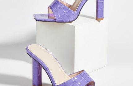 Snake Print Leather Square Toe Shoes - Hey Love Boutique