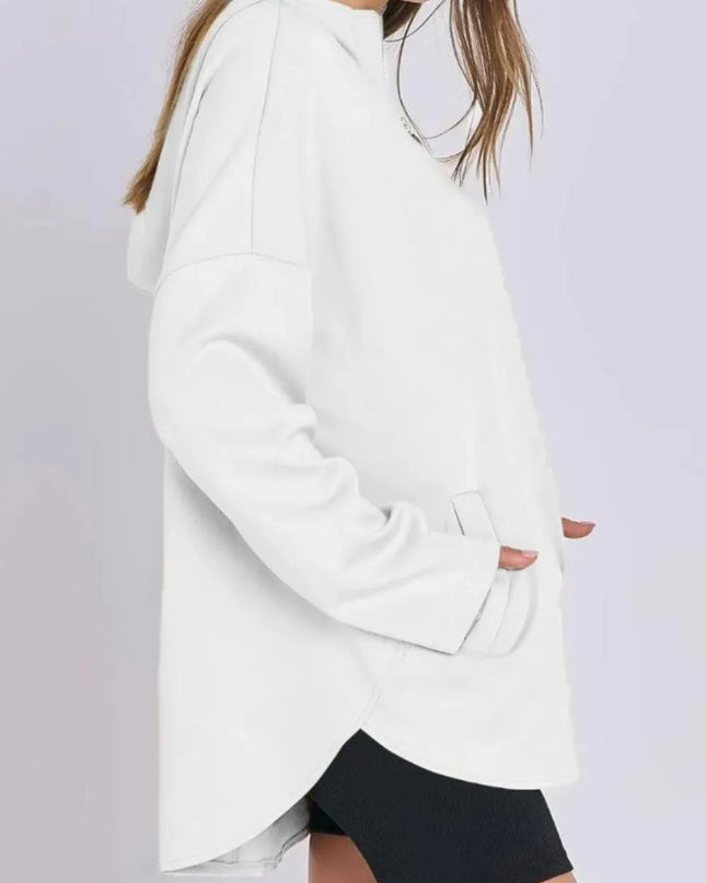 Quarter Zip Long Sleeve Hoodie