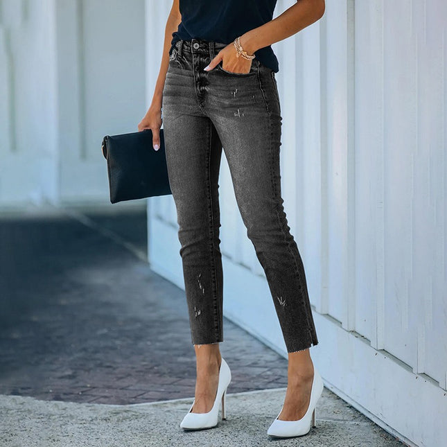 Trend Pants for Women Slim Fit Fashion High Waist Stretch Streetwear Vintage Casual Women's Jeans - Hey Love Boutique