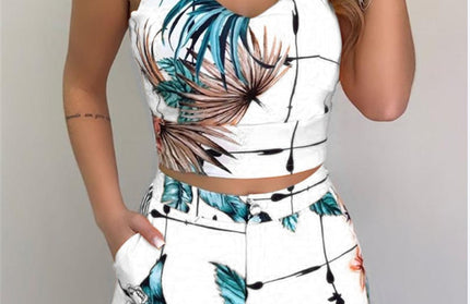 Sleeveless Print Top and Shorts Set
