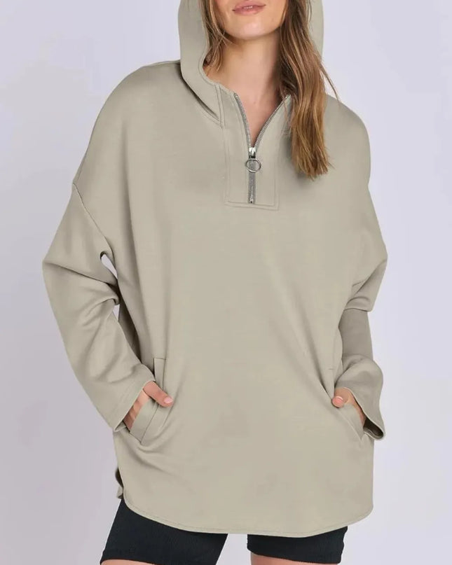 Quarter Zip Long Sleeve Hoodie