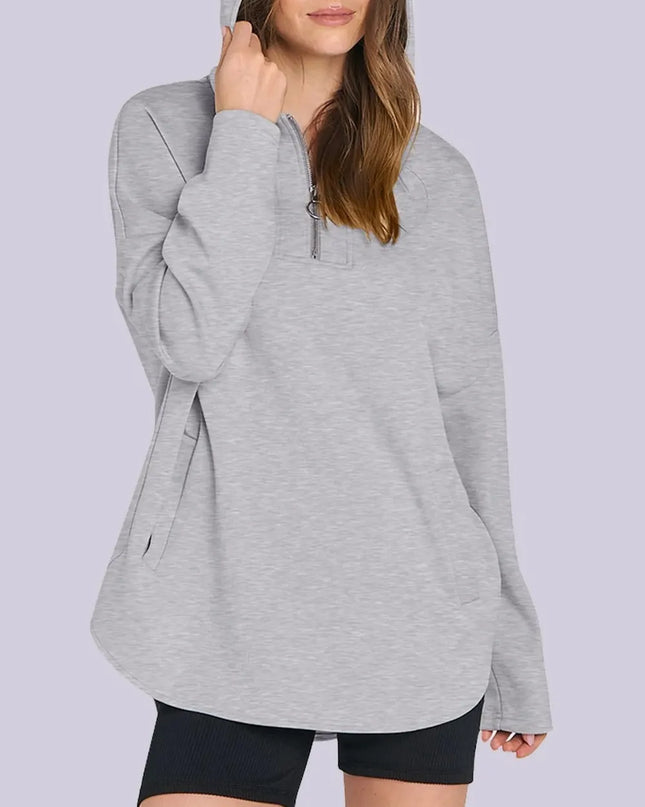 Quarter Zip Long Sleeve Hoodie
