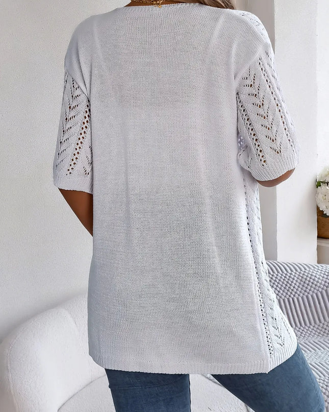 Open Front Half Sleeve Cardigan