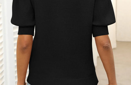 Casual Simple Bubble Sleeve Sweater