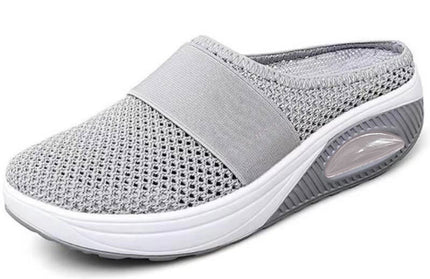 Open-Toe Chunky Heel Half Sneakers