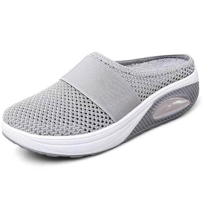 Open-Toe Chunky Heel Half Sneakers