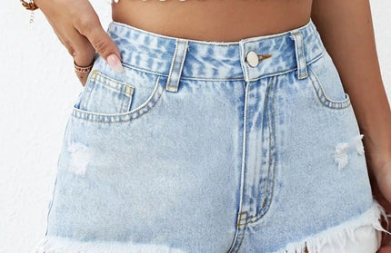 Distressed Denim Shorts