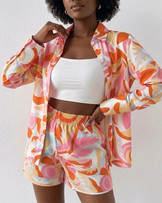 Long Sleeved Shirt + Shorts Set
