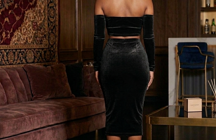 Backless Crop Top + Skirt Set