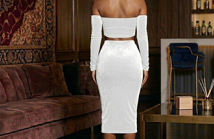 Backless Crop Top + Skirt Set