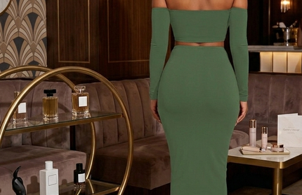 Backless Crop Top + Skirt Set