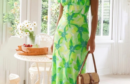 Backless Floral Midi Dress