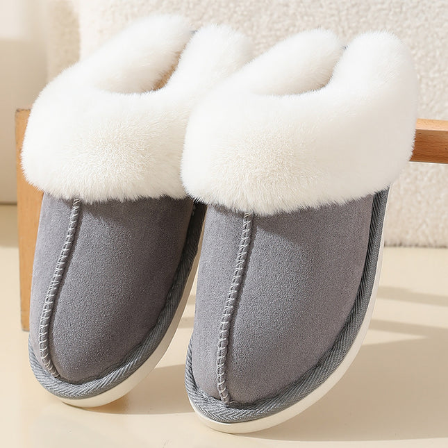 Winter Suede Fur Mouth Slippers - Hey Love Boutique