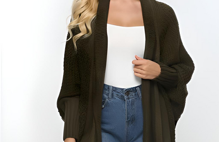 Open Front Batwing Sleeve Cardigan - Hey Love Boutique