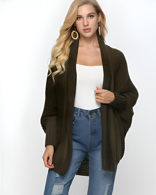 Open Front Batwing Sleeve Cardigan - Hey Love Boutique