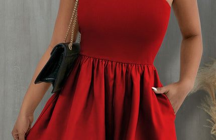 Pocketed Tube Wide Leg Jumpsuit