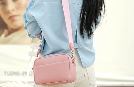 Solid color PU messenger bag women's small bag ladies shoulder bag small square bag - Hey Love Boutique