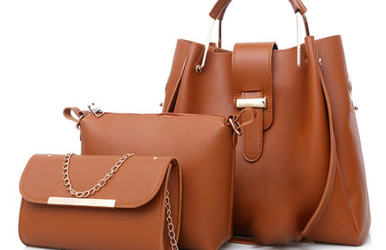 Handbag Fashion One Shoulder Bucket Ladies Luggage Bag Three-Piece Set - Hey Love Boutique