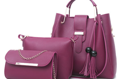 Handbag Fashion One Shoulder Bucket Ladies Luggage Bag Three-Piece Set - Hey Love Boutique