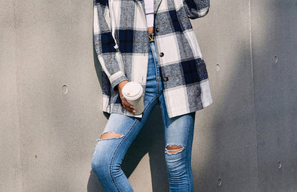 Hooded Loose Casual Shirt Jacket
