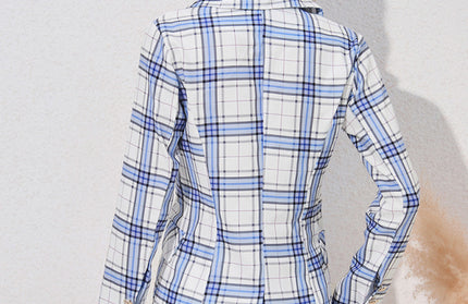 Casual Plaid Print Blazer
