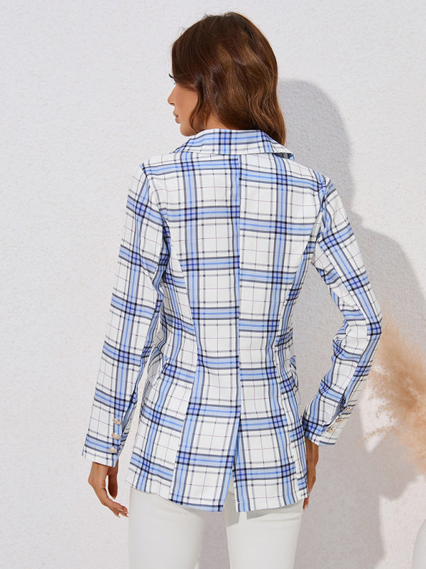 Casual Plaid Print Blazer