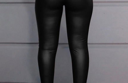 Casual Leather Pants With Belt