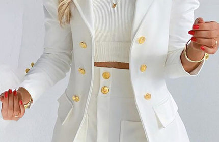 Printed Princess Sleeve Slim Skirt Suit