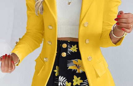 Printed Princess Sleeve Slim Skirt Suit