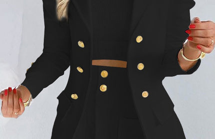 Printed Princess Sleeve Slim Skirt Suit
