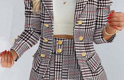 Printed Princess Sleeve Slim Skirt Suit