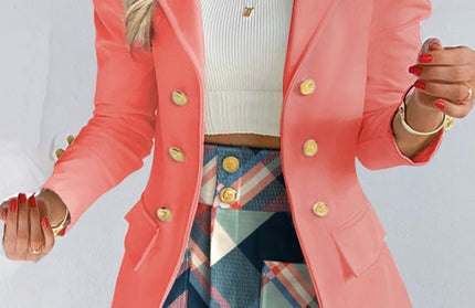 Printed Princess Sleeve Slim Skirt Suit