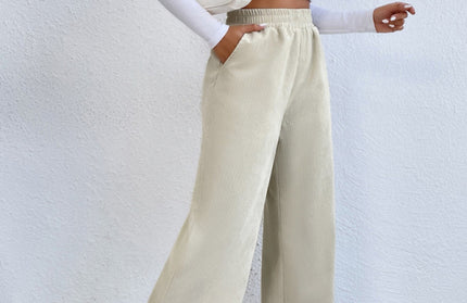 Paneled Slit Wide-Leg Trousers