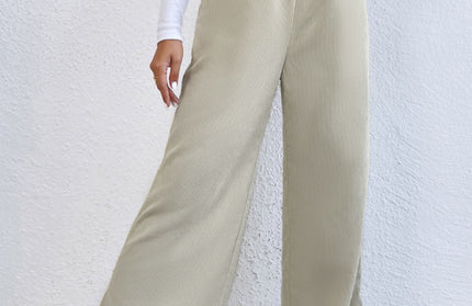 Paneled Slit Wide-Leg Trousers