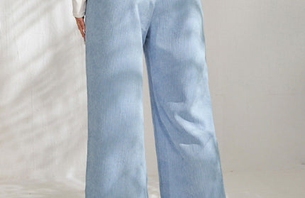 Paneled Slit Wide-Leg Trousers
