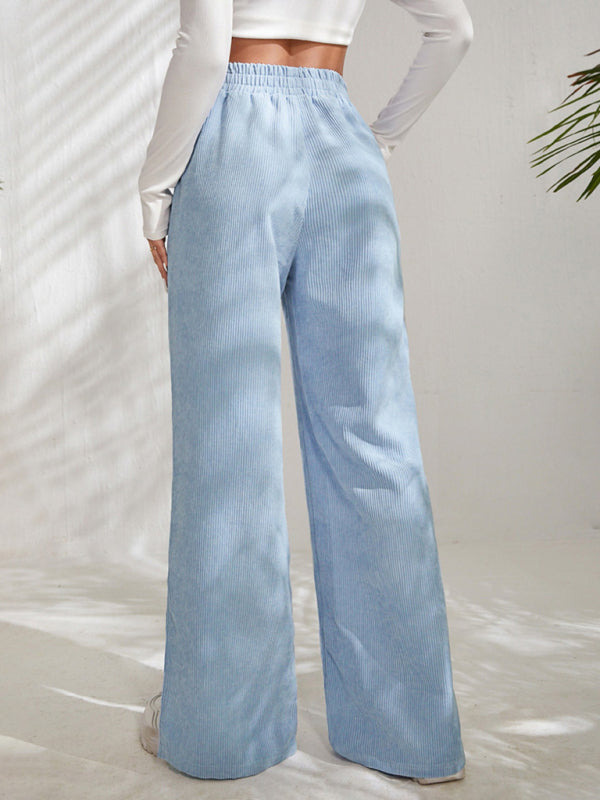 Paneled Slit Wide-Leg Trousers