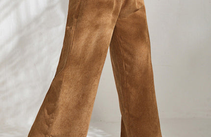 Paneled Slit Wide-Leg Trousers