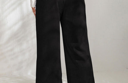 Paneled Slit Wide-Leg Trousers